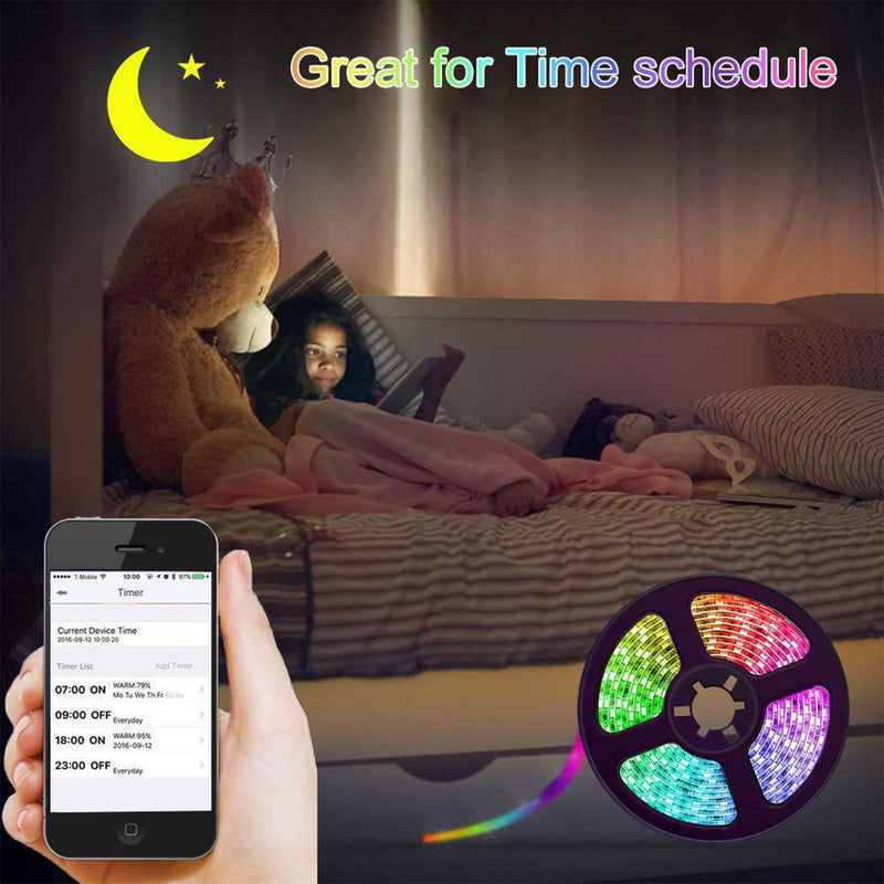 [AUSTRALIA] - Smart RGB LED Strip 32.8ft Tape Light 300 LEDs WiFi APP Control Music Sync 16 Million Colors Waterproof for Room, Home, Kitchen, TV, Party, Halloween, Christmas 