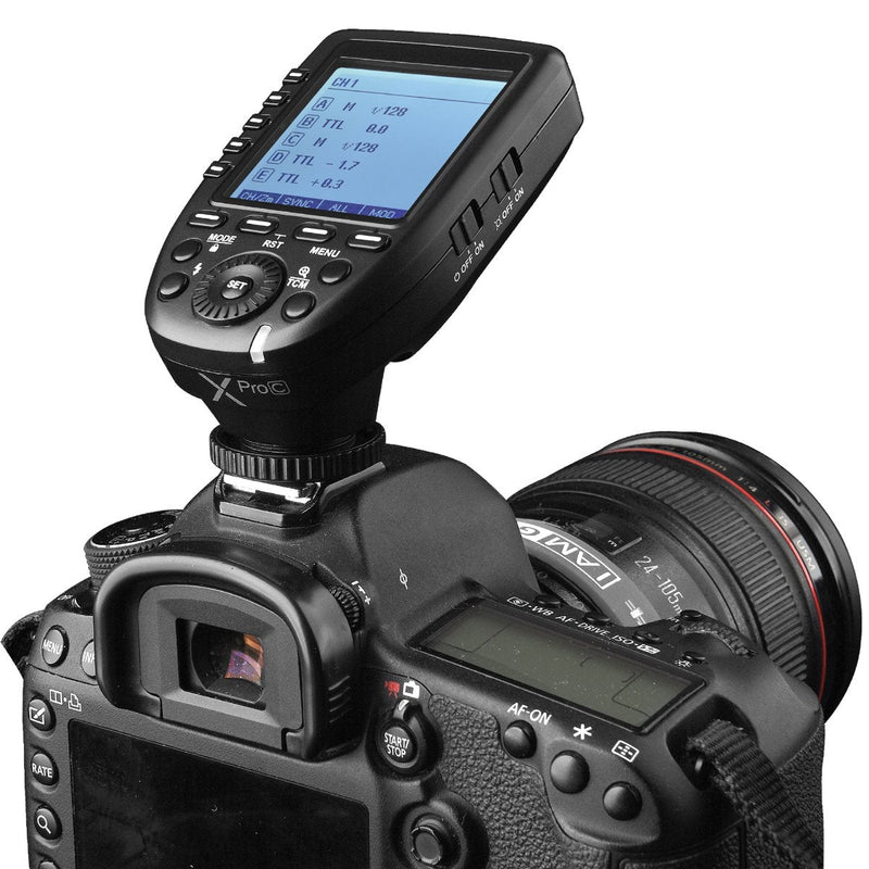 Godox Xpro-C TTL Wireless Studio Flash Trigger Transmitter Compatible for Canon Cameras, 2.4G X System 1/8000s HSS,TTL-Convert-Manual Function,11 Customizable Functions