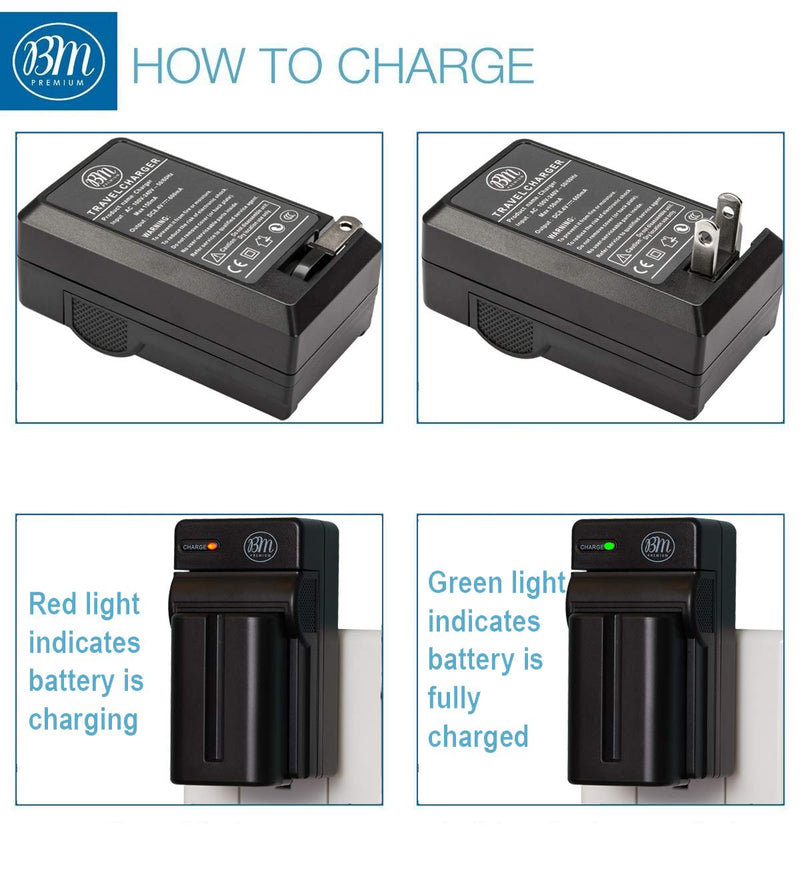 BM Premium NP-FM500H Battery and Charger for Sony Alpha a68, a77II, SLT-A57, SLT-A58, SLT-A65V, SLT-A77V, SLT-A99V, SLT-A100, A200, A300, A350, A450, A500, A550, A560, A580, A700, A850, A900 Cameras