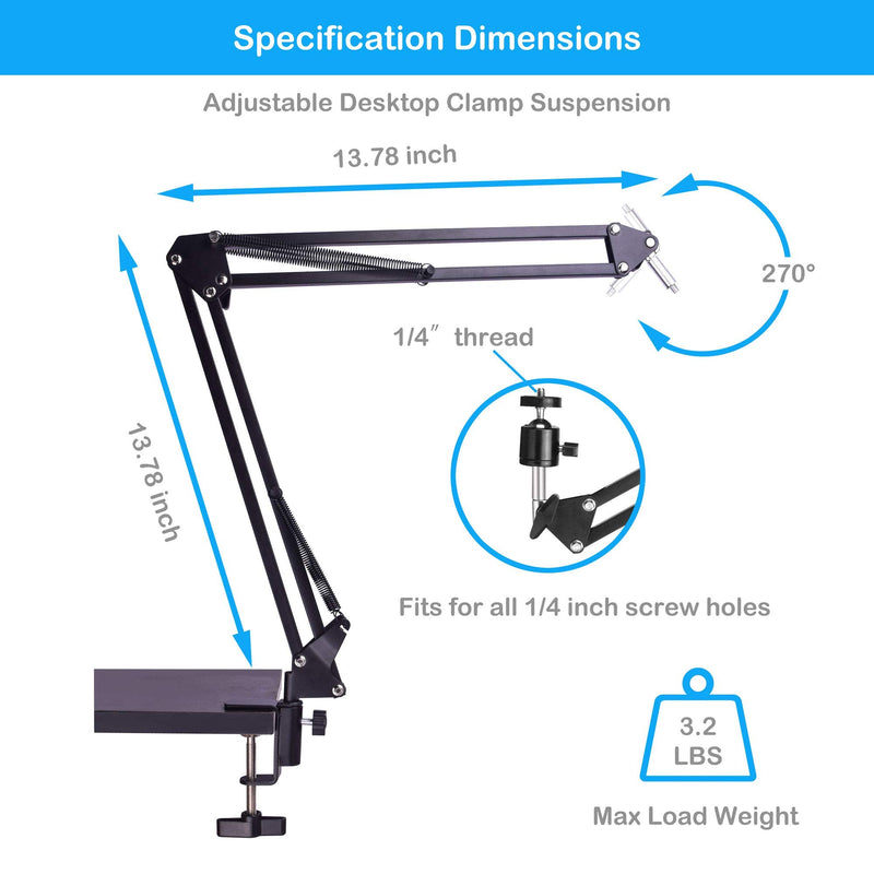 Phone Stand for Recording, Overhead Phone Mount Video Stand Webcam Holder Flexible Arm Desk Tabletop for Teaching Online Stand Live Streaming Demo Drawing Sketching Cooking Crafting Baking