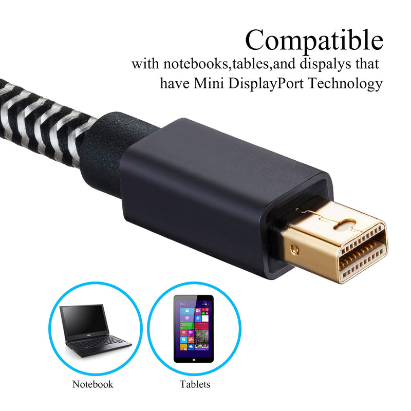MORELECS Mini DisplayPort to HDMI Cable - 6 Feet,Thunderbolt to HDMI Cable Compatible for MacBook Pro, MacBook Air, Mac Mini, Microsoft Surface Pro 3/4, etc Cable 6ft