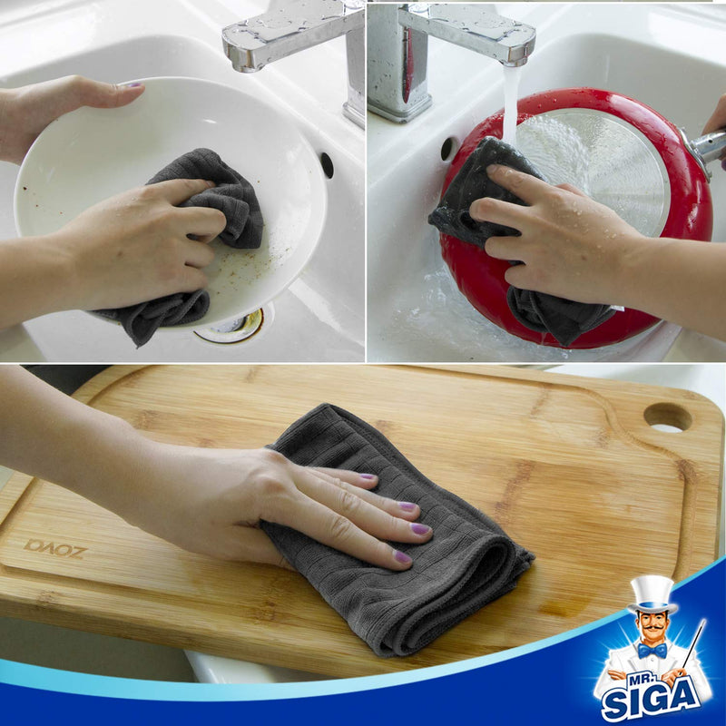 MR.SIGA Microfiber Cleaning Cloth, All-Purpose Cleaning Towels, Pack of 6, Size 13.8 x 15.7 in