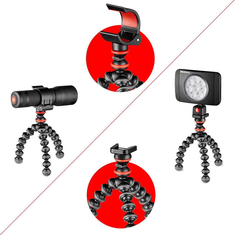 Joby JB01571-BWW GorillaPod Starter Kit, Flexible Mini Tripod with Universal Smartphone Clamp, GoPro and Torch Mount Up to 325 g Payload