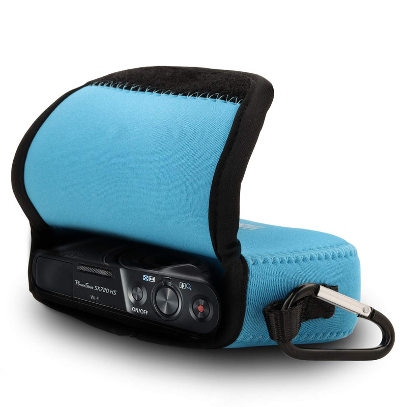 MegaGear ''Ultra Light'' Neoprene Camera Case Bag with Carabiner for Canon PowerShot SX720 HS, SX610 HS, SX600 HS (Blue)