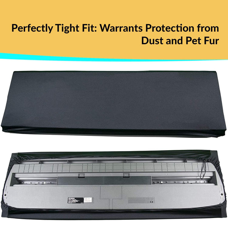 [AUSTRALIA] - QMG Stretchable Keyboard Dust Cover for 61 & 76 Key-keyboard: Best for all Digital Pianos & Consoles – Adjustable Elastic Cord; Machine Washable – 41”×16”×6”. 41L x 16W x 6D 61 - 76 keys 