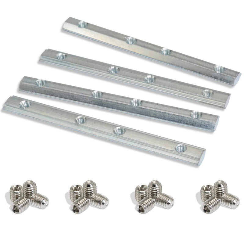 KOOTANS 4pcs Link Connector Joint Aluminum Profile Length Extension Zinc Plated Fastener with Screws for 2020 Slot 6mm Aluminum Profile 20S 4pcs