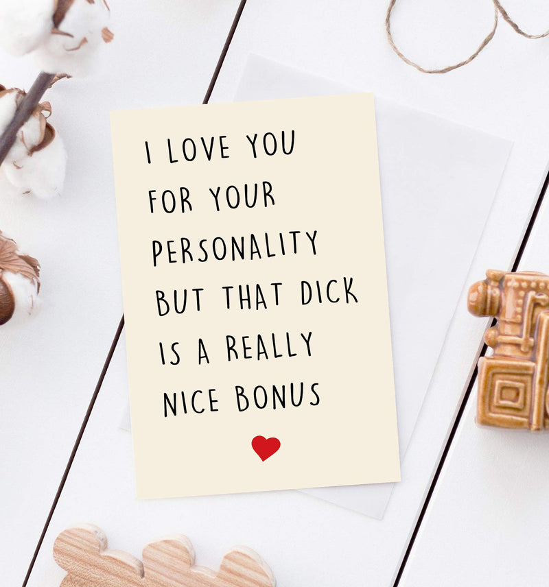 Naughty Anniversary Card, Funny Rude Birthday Valentine's Card for Husband Boyfriend Him Fiance Men…