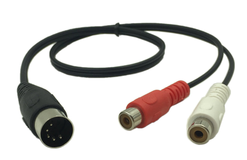 [AUSTRALIA] - CERRXIAN LEMENG Din 5 Pin Male to 2 RCA Female Professional Grade Audio Cable for Bang & Olufsen, Naim, Quad.Stereo Systems (0.5m) 