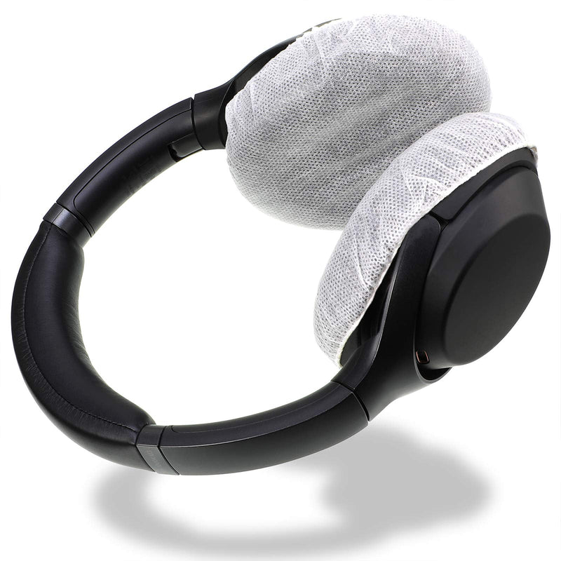 100 Pieces Headphone Ear Covers Disposable Earphone Overs Sanitary Non-Woven Stretch Earpad Covers Earcup Covers Fit for Most on Ear Headphones (8.5 cm) 8.5 cm White
