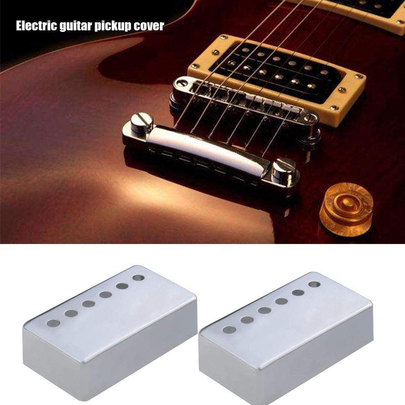 2Pcs Guitar Humbucker Neck & Bridge Guitar Pickup Covers Silver 50mm 52mm Pole Spacing 6 Holes Design For Electric Guitars Parts