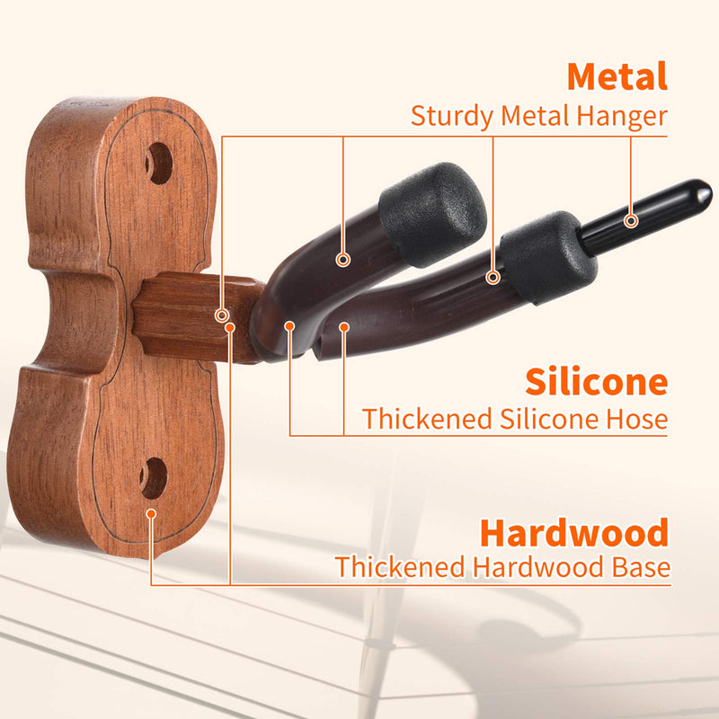 WOGOD Violin Hanger Home and Studio Wall Hanger for Violin or Viola.Made of Hardwood