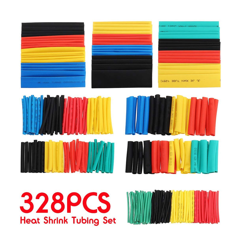 DollaTek 328pcs Heat Shrink Tubing Insulation Electrical Shrinkable Tube Sleeve Cable 2:1