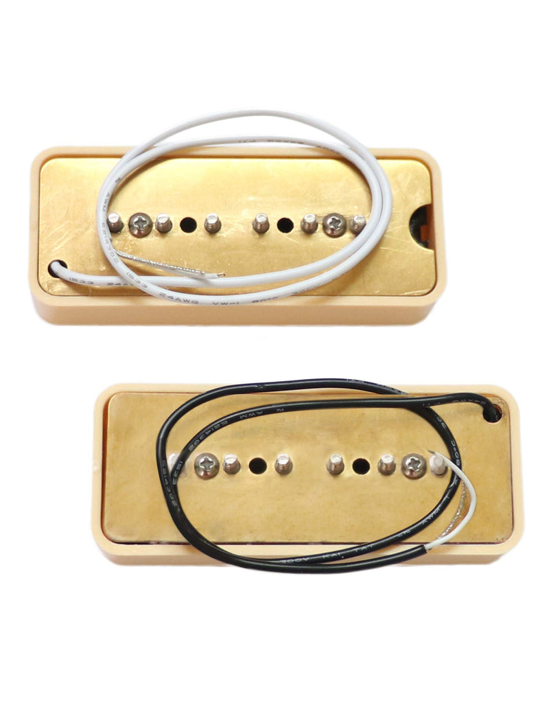 Metallor P90 Soapbar Pickup Bridge and Neck Single Coil Pickups Set for Electric Guitar Parts Replacement Cream.