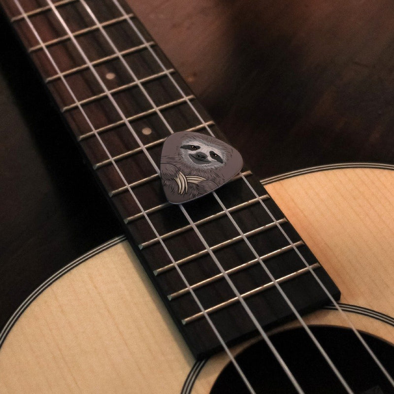 Cute Sloth Face Novelty Guitar Picks Medium Gauge - Set of 6