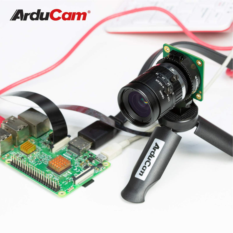 Arducam C-Mount Lens for Raspberry Pi HQ Camera, 16mm Focal Length with Manual Focus and Adjustable Aperture, Industrial Telephoto Lens