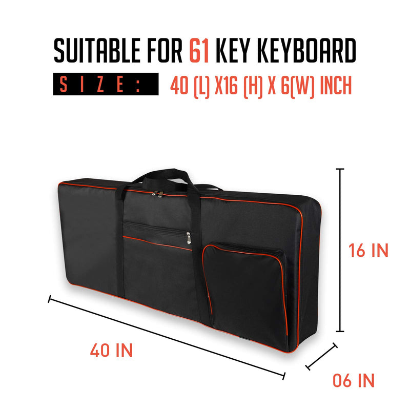 61 Key Keyboard Bags, Key Keyboard Case with 10mm Soft Padded, Key Keyboard Case Gig Bag,Electric Piano Keyboard Case with Portable Handle Shoulder Straps