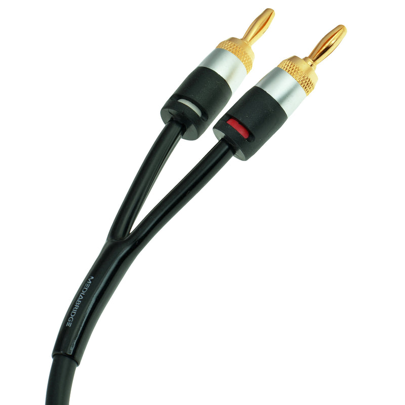 Mediabridge 16AWG Ultra Series Speaker Cable with Dual Gold Plated Banana Tips (6 Feet) - CL2 Rated - High Strand Count Copper (OFC) Construction - Black [New & Improved Version] (Part# SWT-06B) 6 Feet (Black)