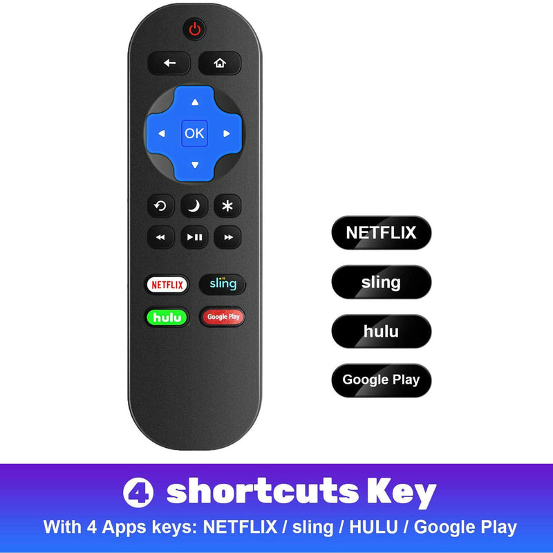 Motiexic NS-RCRUS-17 Remote Control Compatible with Insignia Roku TV NS-32DR420NA16 NS-32DR420NA16A NS-32DR420NA16B NS-40DR420NA16 NS-40DR420NA16B NS43DR710NA17 NS-43DR710NA17 NS-48DR420NA16