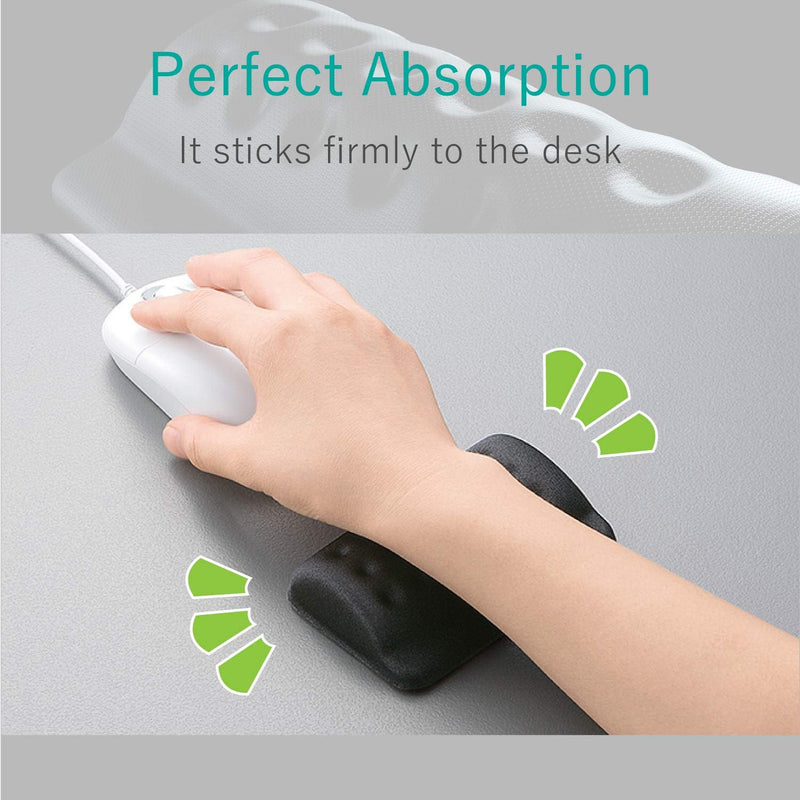 ELECOM Wrist Rest Comfy Short Type/Memory Foam/Ergonomic Design/Reduce Wrist Fatigue/Black MOH-013BK Black