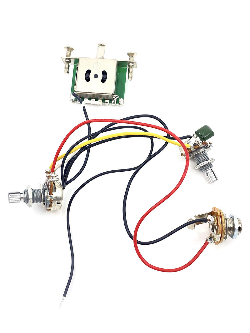 Wiring Harness for Telecaster- 1 Volume, 1 Tone, 3-Way Lever Switch & Jack for Tele Guitars