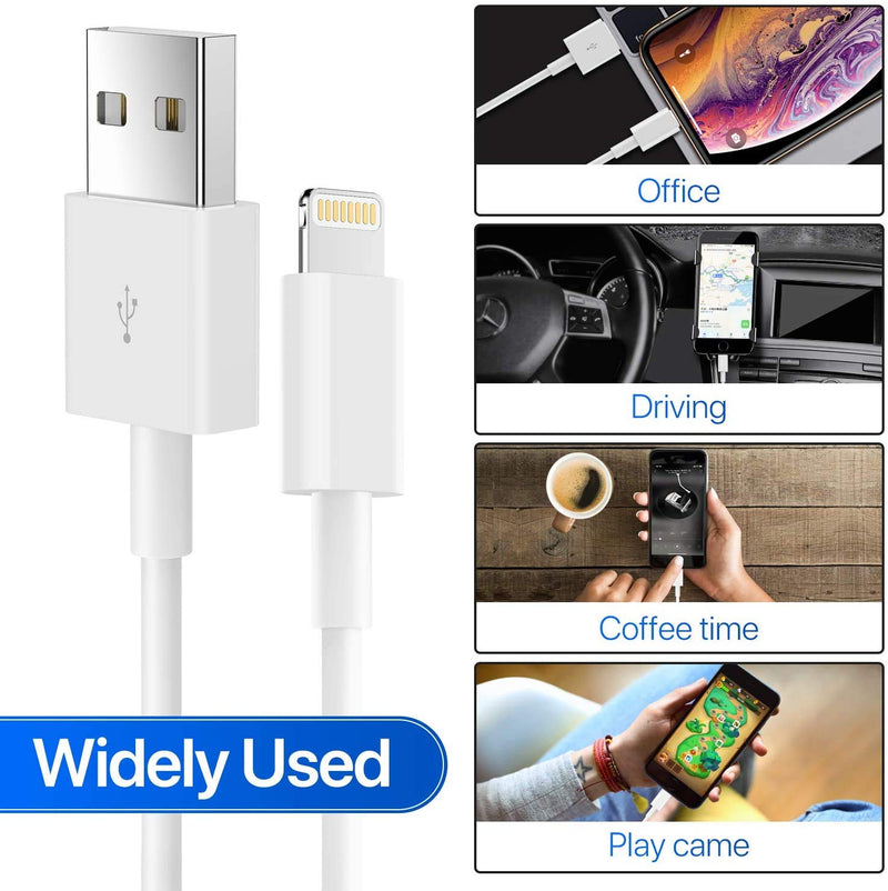 AUNC iPhone Charger 4PACK 3/3/6/6Feet Long USB Charging Cable High Speed Connector Data Sync Transfer Cord Compatible with iPhone Xs Max/X/8/7/Plus/6S/6/SE/5S iPad