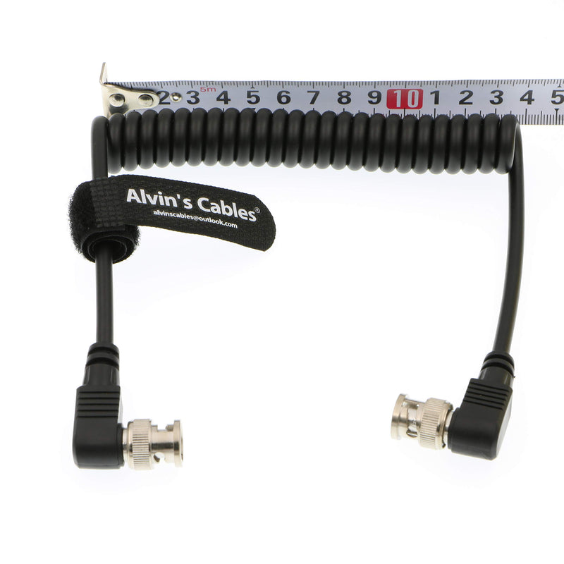 Alvin's Cables HD SDI Coiled Cable Right Angle BNC to Right Angle BNC Right to Right Coiled Cable