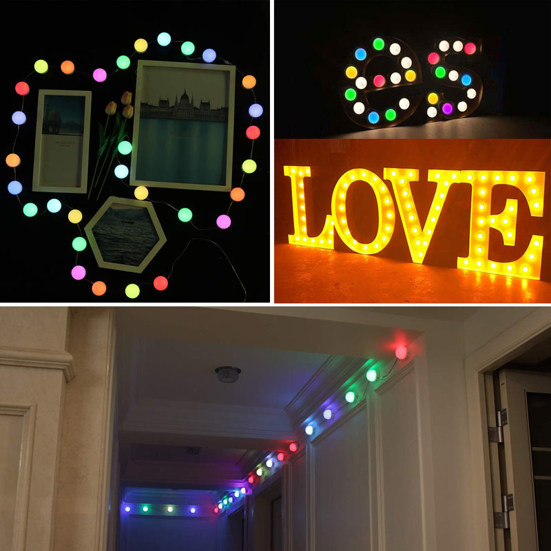 [AUSTRALIA] - SELFILA RGBW DIY Decorative Light 20 Bulbs,Color Changing LED Strip Lights with Remote for Home Lighting Kitchen Bed Letter Lights Sign for Bar Home Decoration 