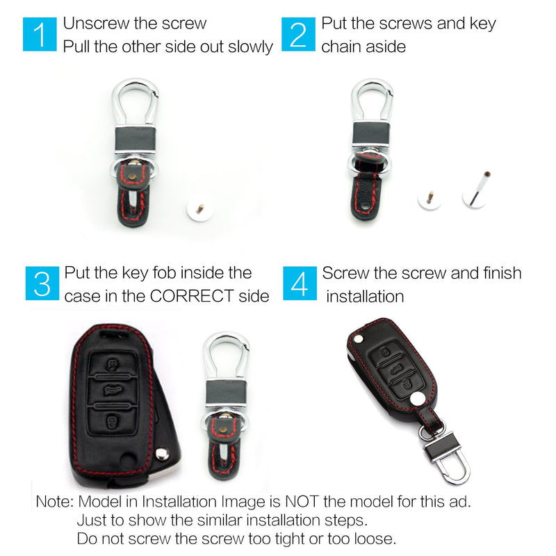 Compatible with fit for Ford Mondeo Focus 3 MK3 ST Kuga Fiesta Escape Ecosport Titanium B-Max Grand C-Max S-Max Galaxy 5buttons Leather Keyless Entry Remote Control Smart Key Fob Cover Case Protector