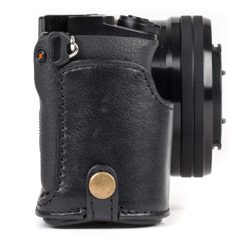 MegaGear Ever Ready Genuine Leather Camera Case and Bag for Sony Alpha A6300, A6000 (16-50 mm) (Black) Black