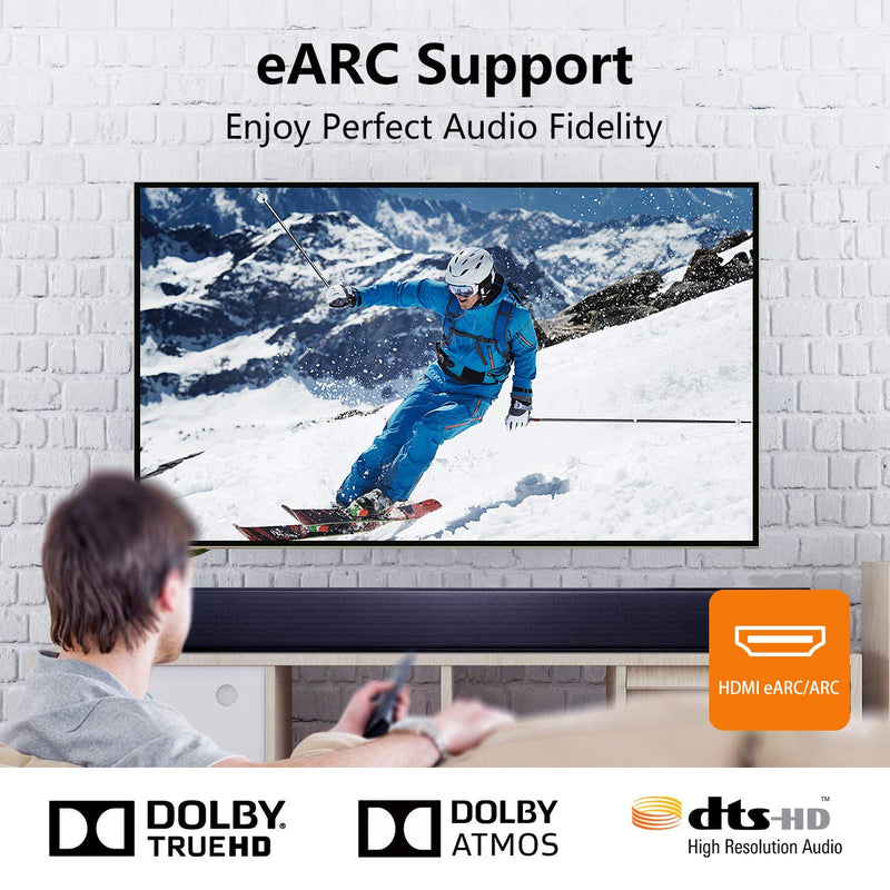 8K HDMI Cable 6ft 2Pack, FURUI Nylon Braided 2.1 HDMI Cable, CL3 Rated Support Dolby Atmos, 8K@60Hz, 4K@120Hz, 48Gbps Ultra Speed, eARC, HDCP 2.2 & 2.3, Dynamic HDR Compatible with Apple TV, Roku 6Feet-2Pack