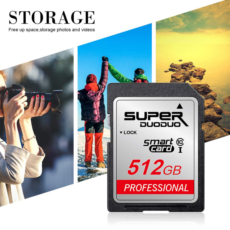 512GB SD Card 512GB Memory Card High Speed Class 10 TF Card for Cameras and Others Compatible Devices (512GB) 512GB-KA