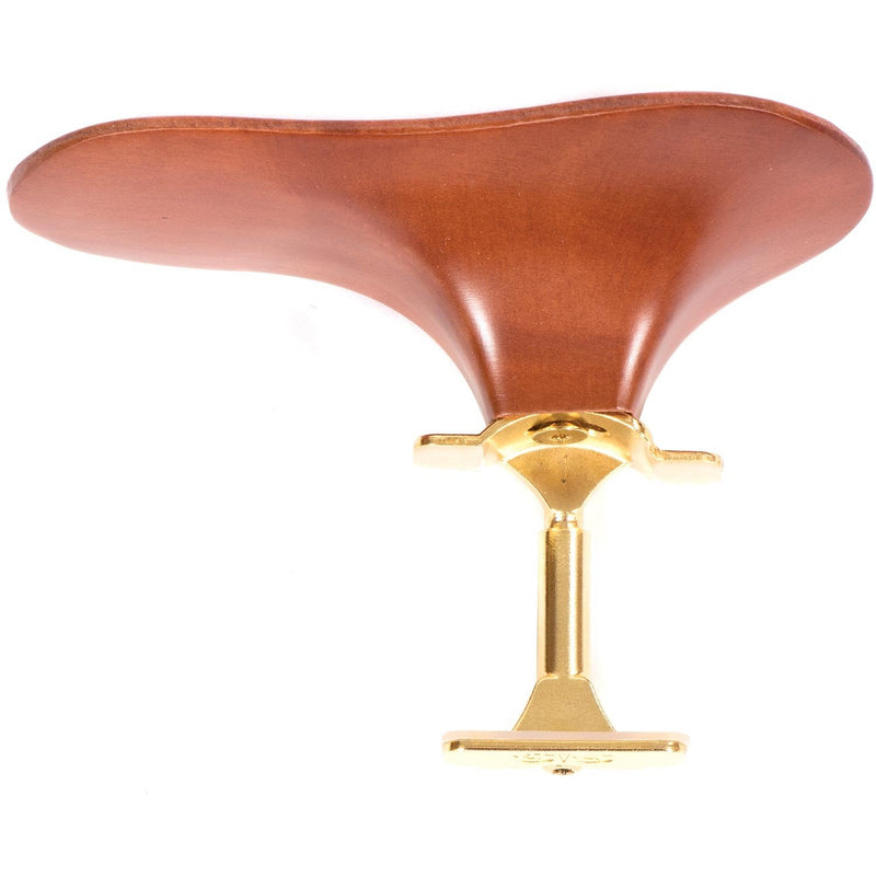 SAS Pearwood Chinrest for 3/4-4/4 Violin or Viola with 35mm Plate Height and Goldplated Bracket