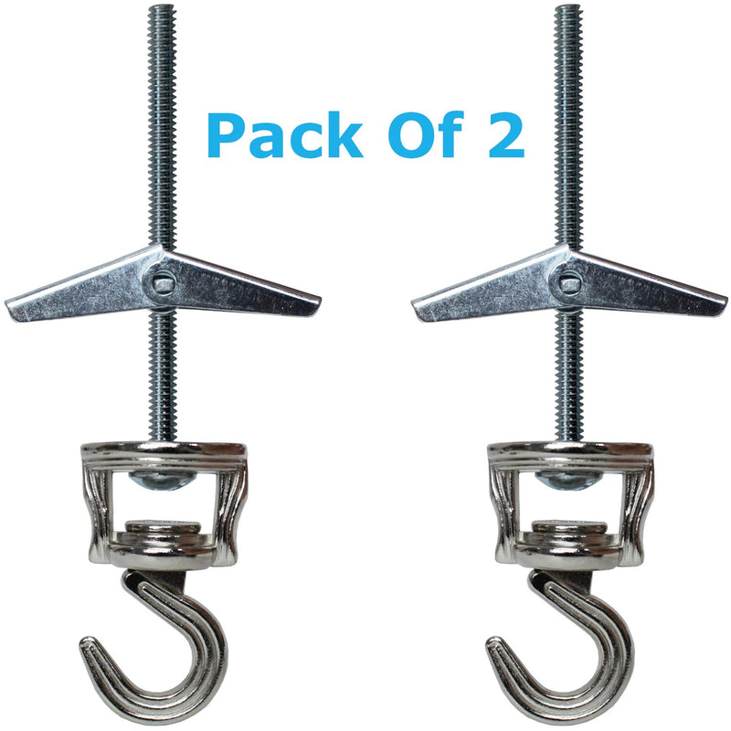 Swivel Hook Hangers, Multi-functional for Hanging, Screws and Anchors Included, 2 Sets Per Pack (Chrome) Chrome