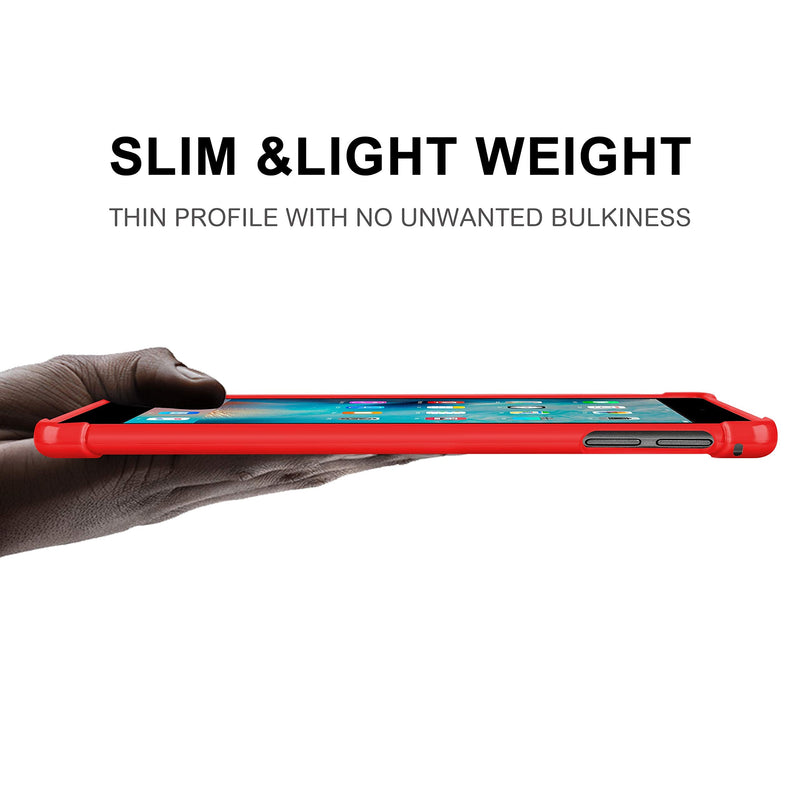 KIQ iPad 9.7 5th 6th Gen Case, TPU Skin Protection Anti Slip Lightweight Cover for Apple iPad 9.7 2017/2018 5th & 6th Generation [Red] TPU Red