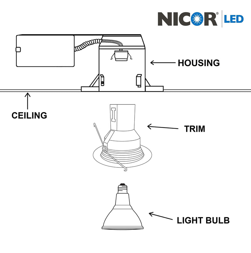 NICOR Lighting 5 inch Black Recessed Baffle Trim (15511BK)