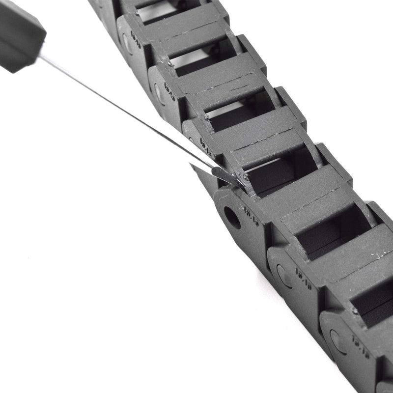 Plastic Drag Chain Cable Carrier Closed Type with End Connectors R28 15 x 15mm L1000mm for Electrical CNC Router Machines