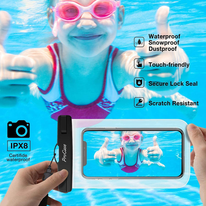 [AUSTRALIA] - ProCase 2 Pack Universal Waterproof Phone Pouch Bundle with ProCase Swimming Bubble Safety Float with Adjustable Waist Belt for Open Water Swimming 