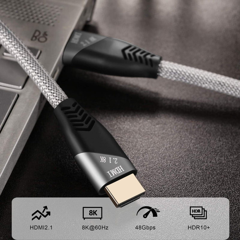 QING CAOQING 8k HDMI Cable 6 FT, High Speed HDMI Cable Support 48Gbps, 8K(7680x4320)@60Hz, Dynamic HDR, Dolby Vision, eARC 2M