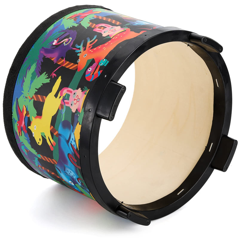 [AUSTRALIA] - Tosnail 8 Inch Floor Tom Drum with Storage Bag and Mallets for Kids, Percussion Instrument Musical Toy for Children, Toddlers, Christmas Birthday Gift - Jungle 