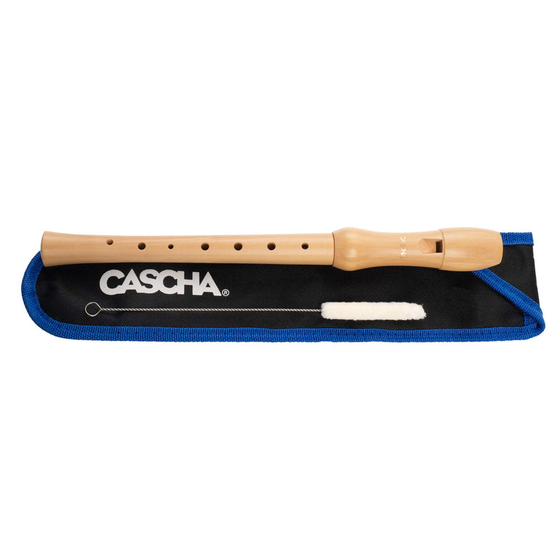 CASCHA HH 2074 Descant Recorder, Made of Maple, Soprano Recorder for Children, German Fingering, Recorder with Cleaning Rod and Case