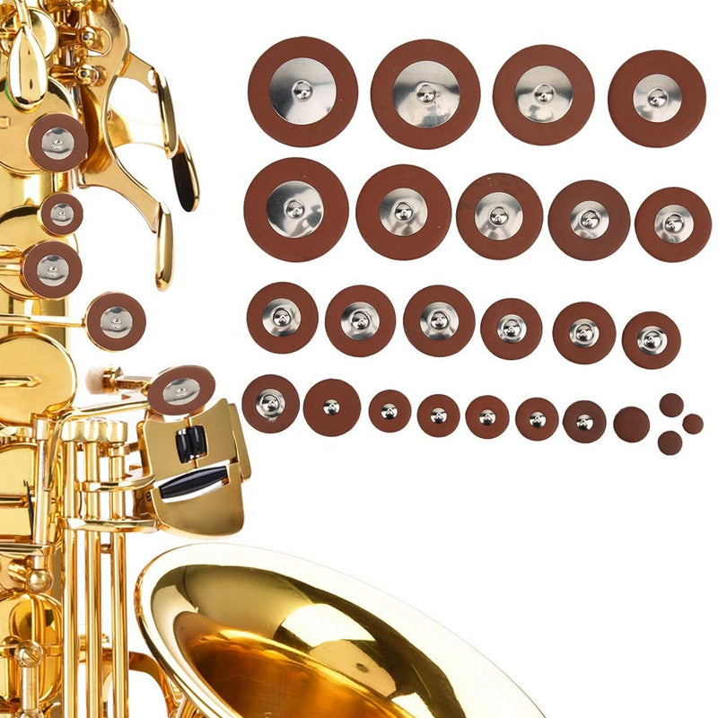 Drfeify Viento para Saxofón Alto 26pcs, Material is Lambskin Set Almohadillas de Cuero para Alto Saxophone