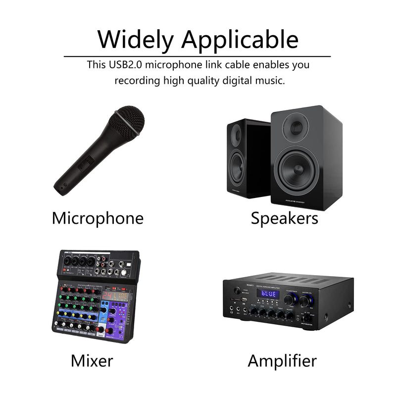 [AUSTRALIA] - YACSEJAO USB Microphone Cable,USB to XLR Female 3 Pin Cable,USB Male to XLR Female Microphone Link Converter Cable for Microphones,guitar,or Recording Karaoke Sing（3m） 