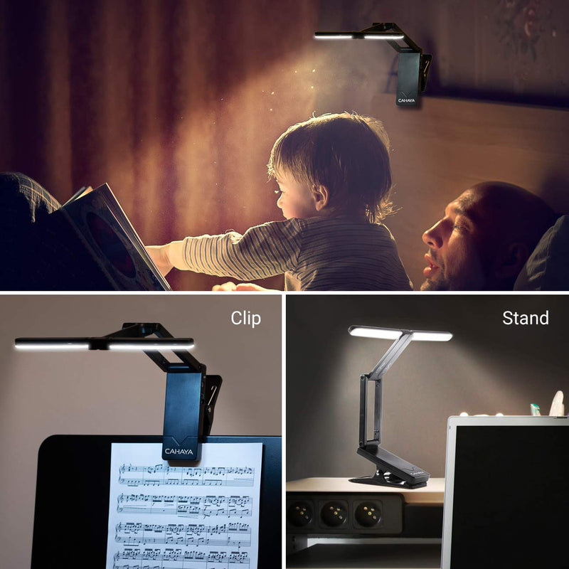 CAHAYA Music Stand Light Clip on LED Rechargeable with Built-in 1200mAh Lithium Battery USB Book Lamp Foldable for Piano Guitar Player Keyboard Orchestra