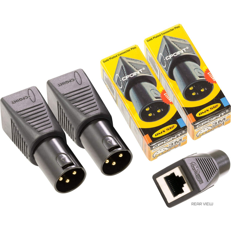 [AUSTRALIA] - 2 Pack - CPoint XLRJ45-3M 3 Pin XLR Male to RJ45 DMX Adapters 