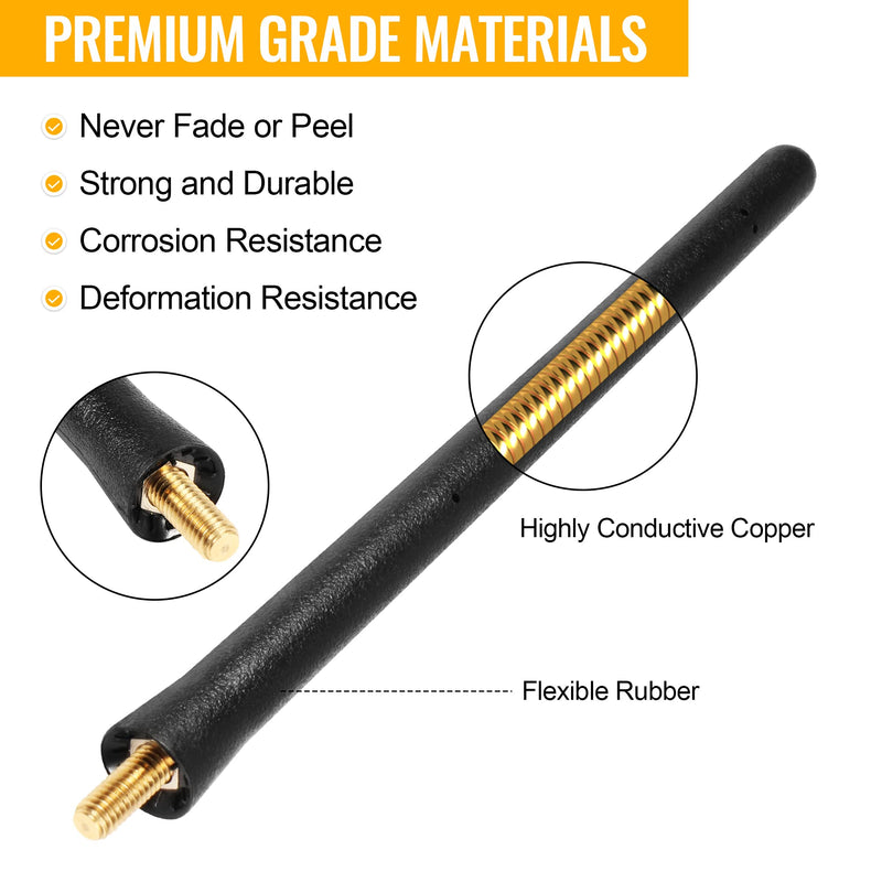 [AUSTRALIA] - KSaAuto Short Antenna for 2009-2023 Ford F150 2017-2023 Ford F250, Car Antenna Replacement for FM AM Reception, Flexible Rubber Antenna, Ford F150 Dodge Ram 1500 Accessories 6 3/4 Inch 