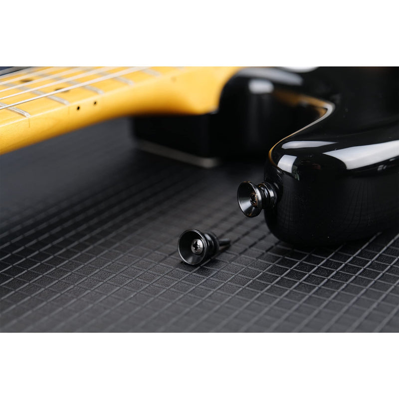 Musiclily Metal Guitar Small Strap Buttons End Pins for Fender Style Acoustic Electric Guitar Bass Ukulele,Black(Pack of 2) Black