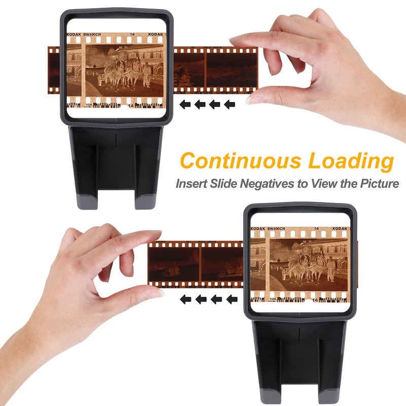 Slide Viewer, 3X Magnification and LED Lighted Illuminated Viewing for Slides and 35mm Film Negatives, USB Powered Cable Included