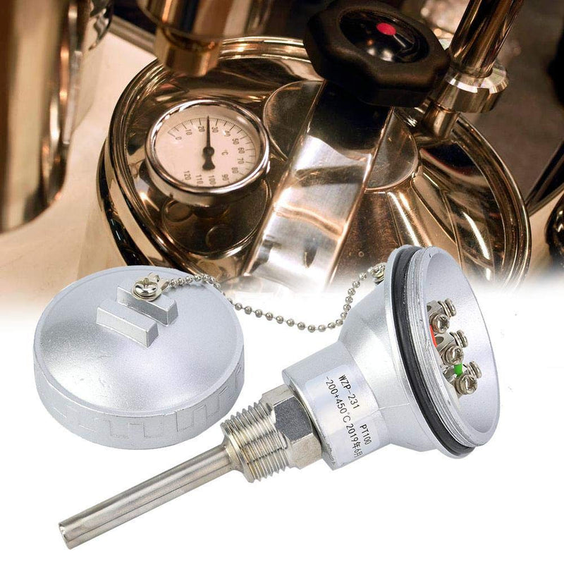 Zouminyy RTD PT100 Temperature Sensor Probe, Resistance Temperature Detection, 1/2" NPT Thread Thermocouple Terminal Head(50mm)