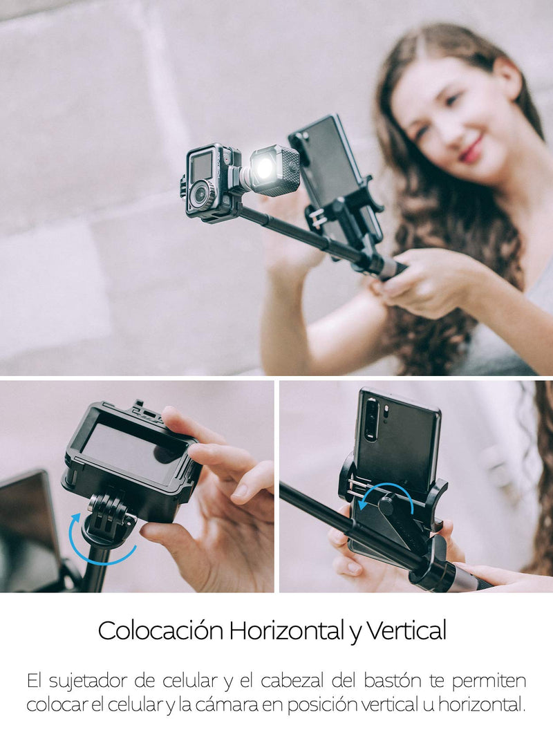 PGYTECH Action Camera Extension Pole Tripod Plus for Gopro 9,OSMO Action, GoPro, OSMO Pocket, XiaoYi, Insta360,Feiyu Pocket and Most Mobile Phones.