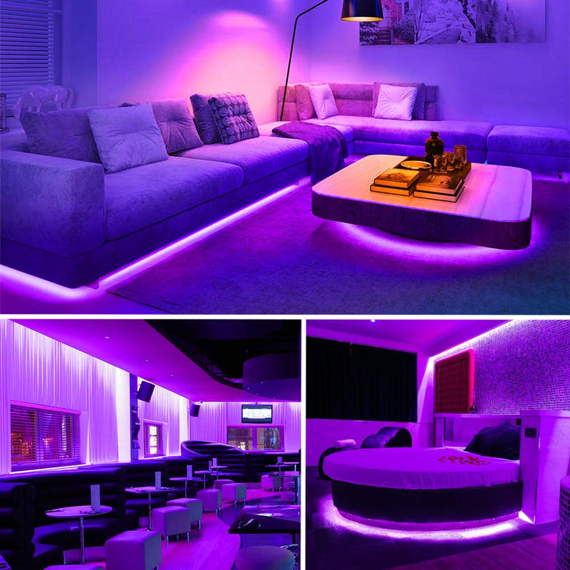 [AUSTRALIA] - LED Black Light Strip Kit,Dimmable 12V Flexible Blacklight Fixtures,16.4ft/5m LED Ribbon,450 Purple LEDs Tape Light,Non-Waterproof for Indoor Bedroom Party Mirror Kitchen 16.4FT/5M 